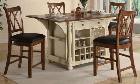 Coaster Kitchen Carts 102271 TwoTone Kitchen Island with Drop Leaves